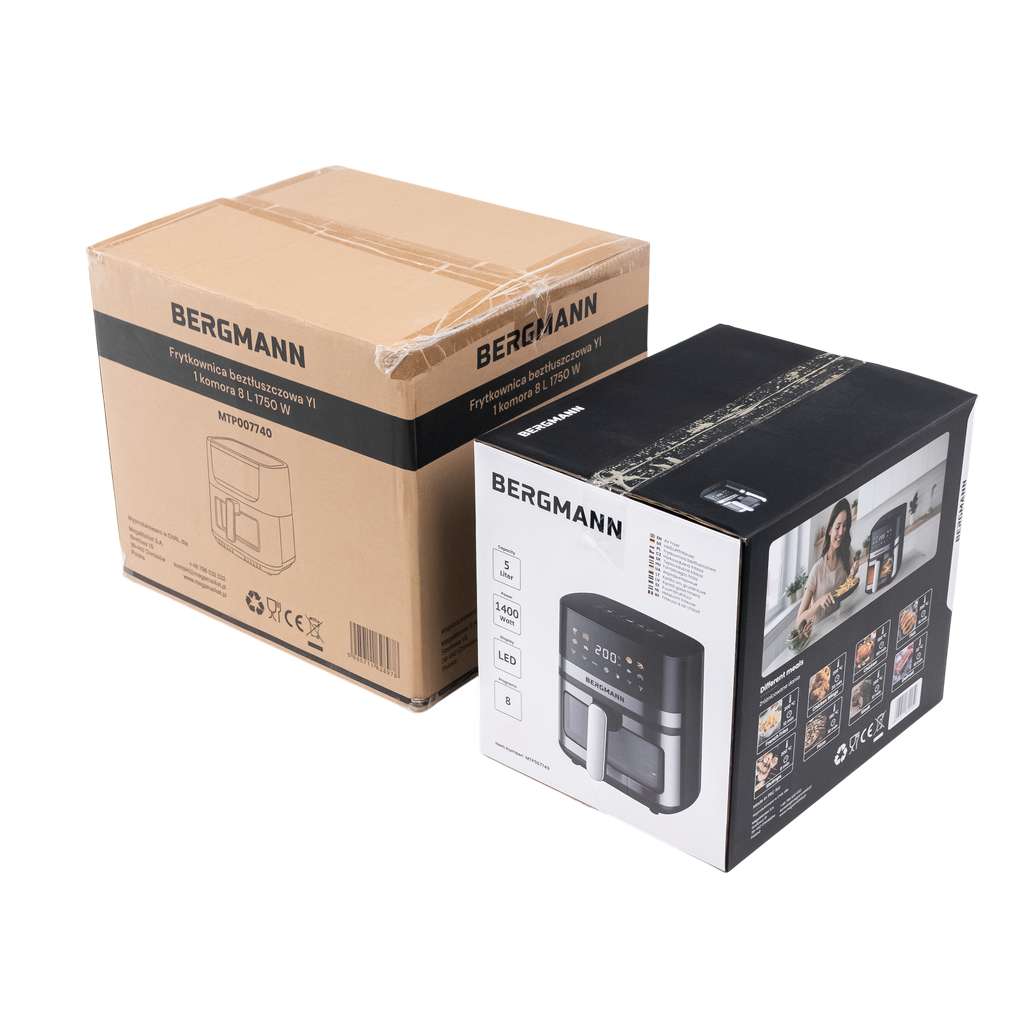 Frytkownica beztłuszczowa Air Fryer BERGMANN YA kosz 5L 1400W MTP007749