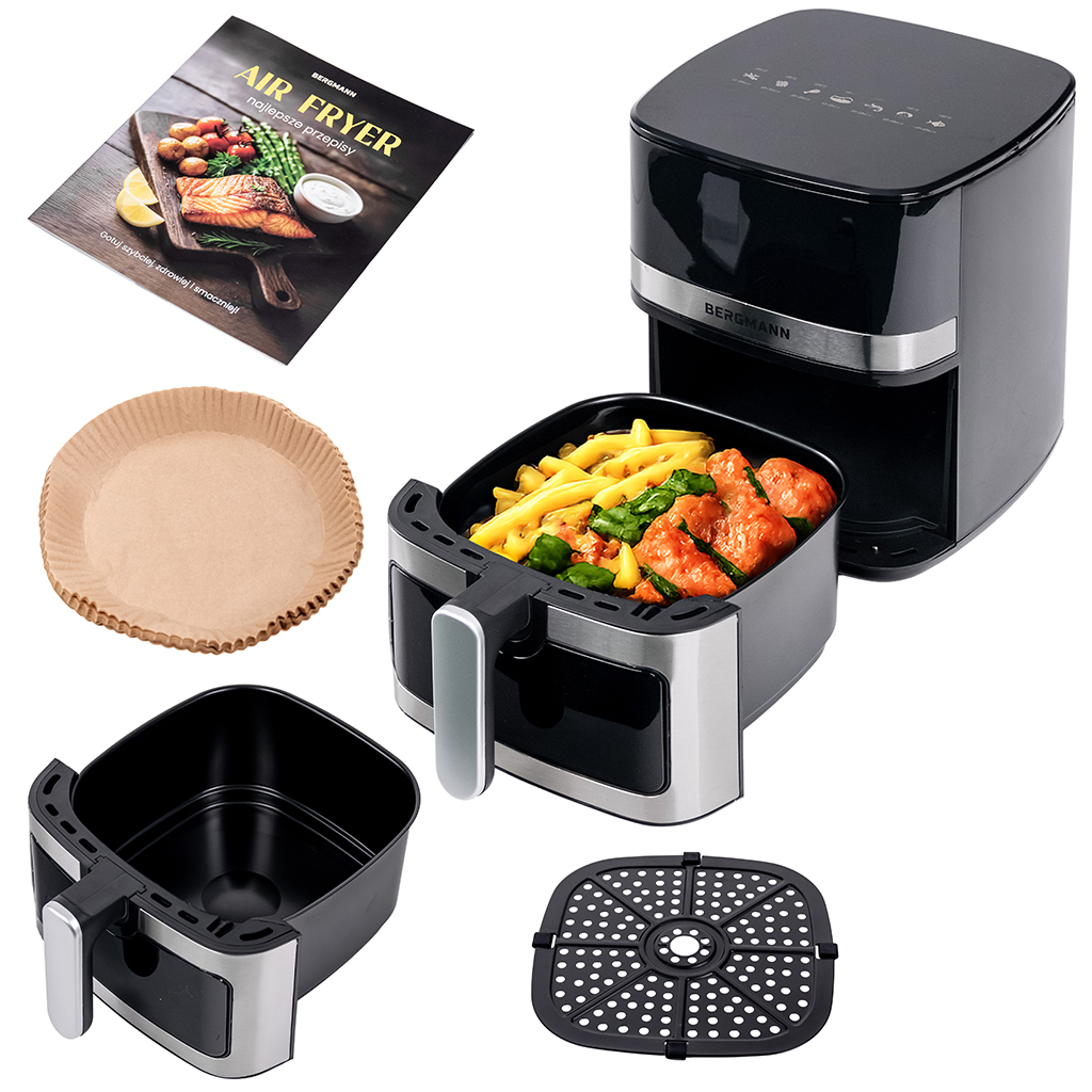 Frytkownica beztłuszczowa Air Fryer BERGMANN YA kosz 5L 1400W MTP007749