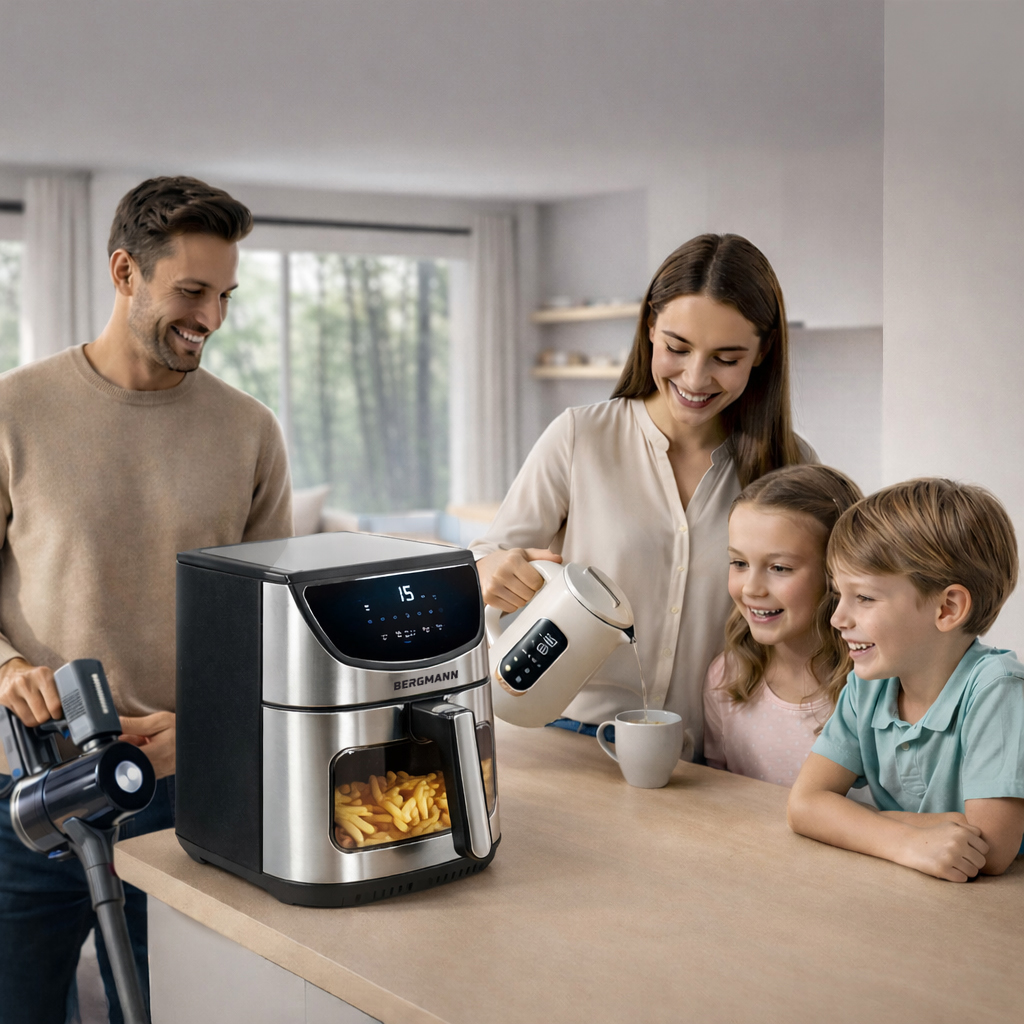 Frytkownica beztłuszczowa Air Fryer BERGMANN YA kosz 8L 1800W