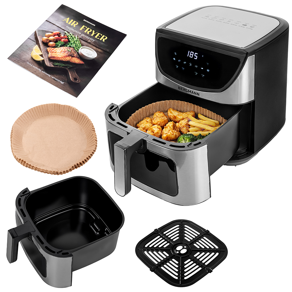 Frytkownica beztłuszczowa Air Fryer BERGMANN YA kosz 8L 1800W