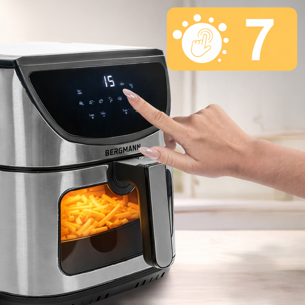Frytkownica beztłuszczowa Air Fryer BERGMANN YA kosz 8L 1800W