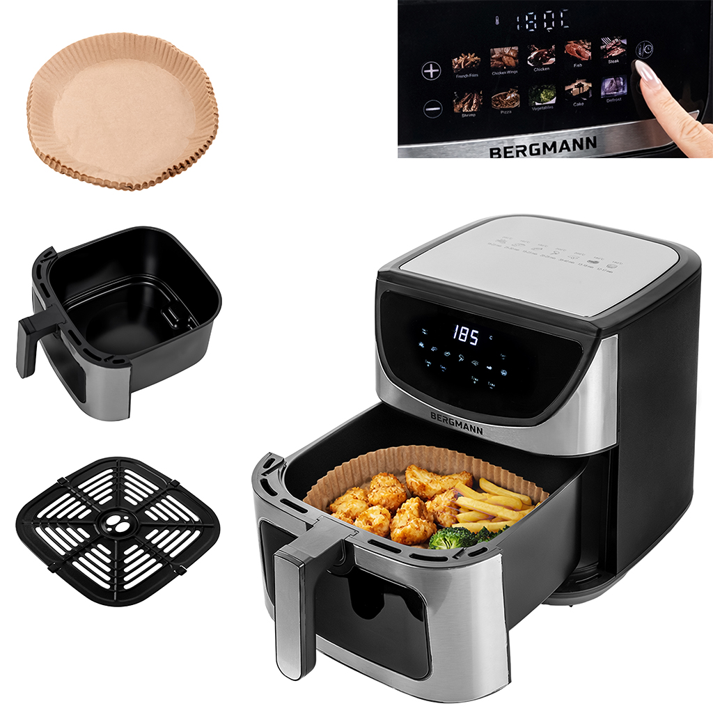Frytkownica beztłuszczowa Air Fryer BERGMANN YA kosz 8L 1800W