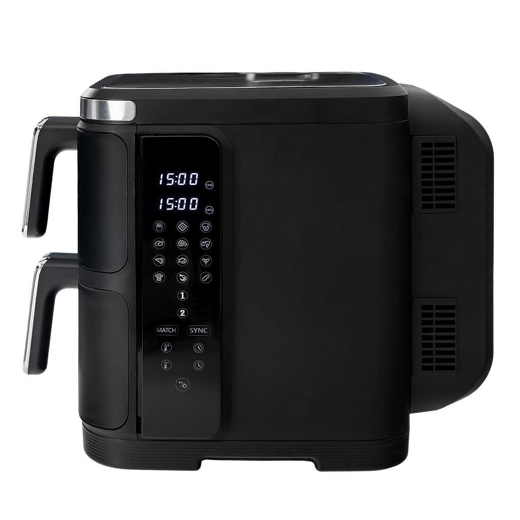 Frytkownica beztłuszczowa Air Fryer BERGMANN YI dwa kosze 2x5,5L 2800W książka kucharska w zestawie MTP007739