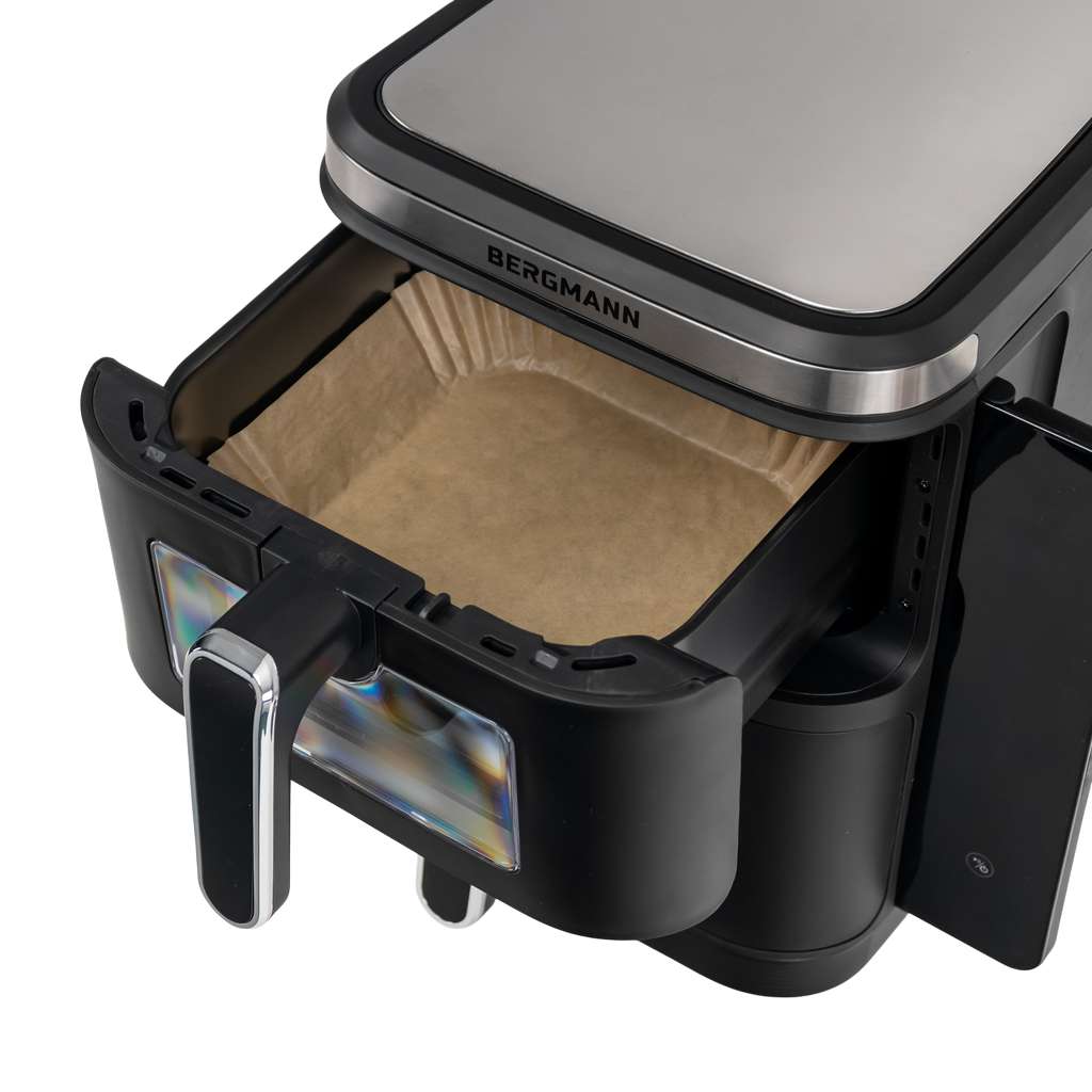 Frytkownica beztłuszczowa Air Fryer BERGMANN YI dwa kosze 2x5,5L 2800W książka kucharska w zestawie MTP007739