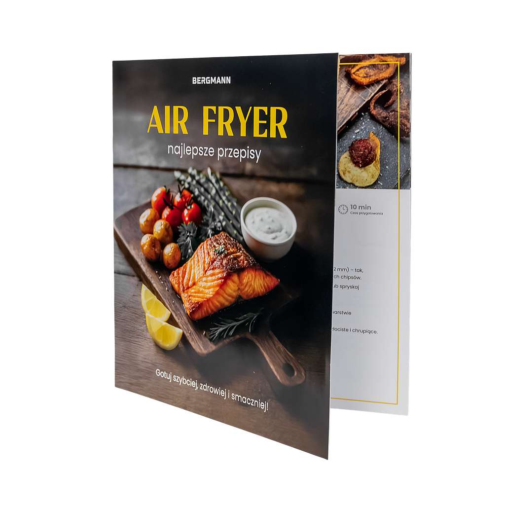 Frytkownica beztłuszczowa Air Fryer BERGMANN YI dwa kosze 2x5,5L 2800W książka kucharska w zestawie MTP007739