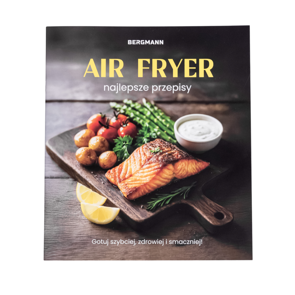 Frytkownica beztłuszczowa Air Fryer BERGMANN YI kosz 8L 1750W książka kucharska w zestawie MTP007740