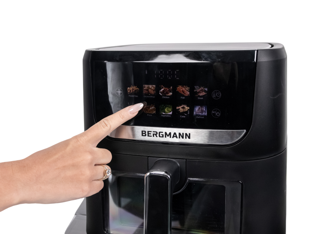 Frytkownica beztłuszczowa Air Fryer BERGMANN YI kosz 8L 1750W książka kucharska w zestawie MTP007740