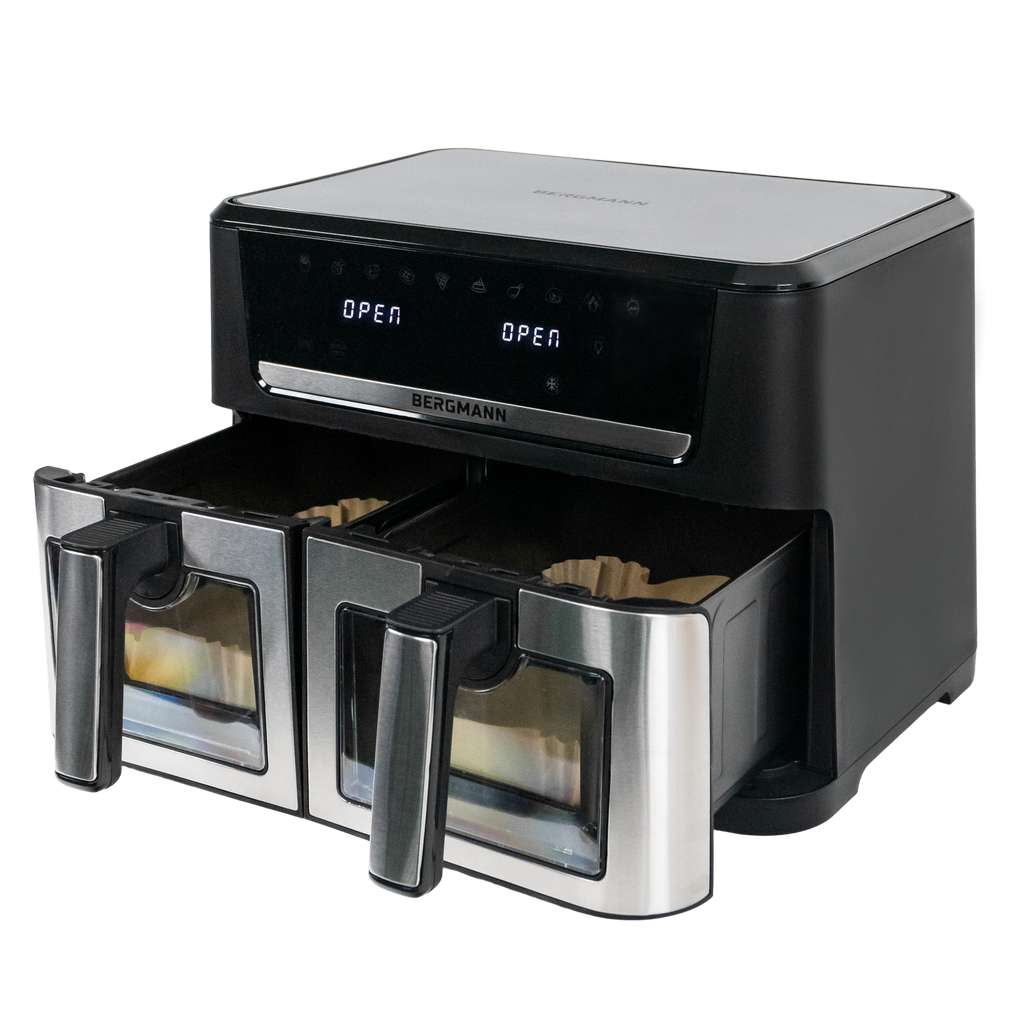 Frytkownica beztłuszczowa Air Fryer BERGMANN YO dwa kosze 2x6L 2800W MTP007742