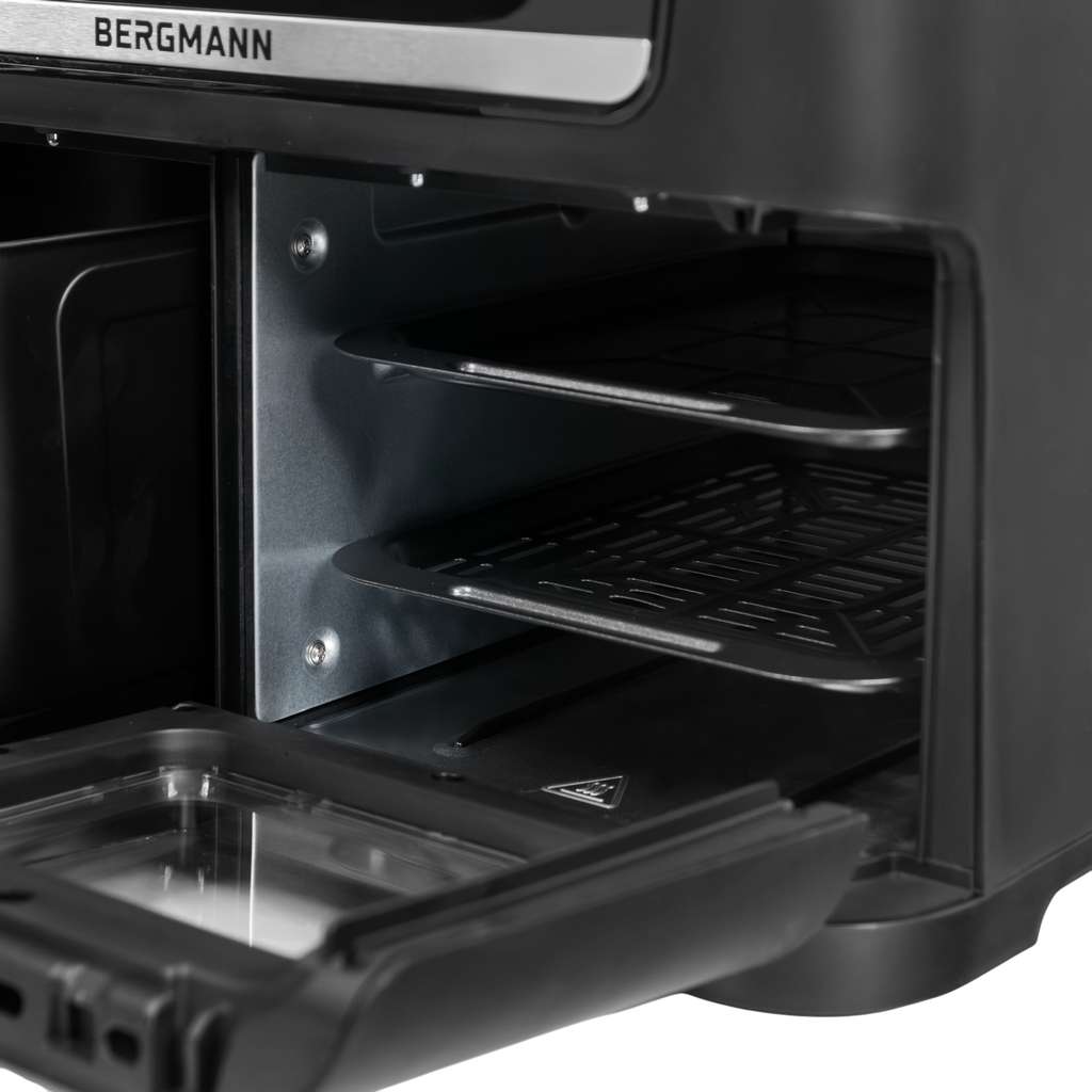 Frytkownica beztłuszczowa Air Fryer BERGMANN YO dwa kosze 6L+8L 2800W rękawica kuchenna w zestawie MTP007743