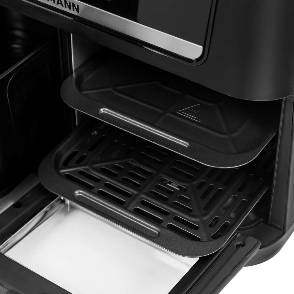 Frytkownica beztłuszczowa Air Fryer BERGMANN YO dwa kosze 6L+8L 2800W rękawica kuchenna w zestawie MTP007743