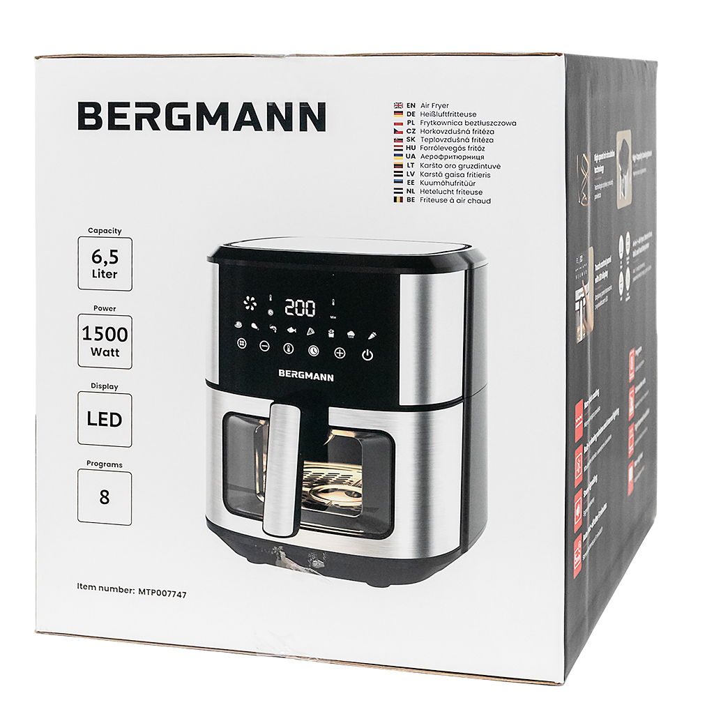 Frytkownica beztłuszczowa Air Fryer BERGMANN YO kosz 6,5L 1500W MTP007747 lifestyle