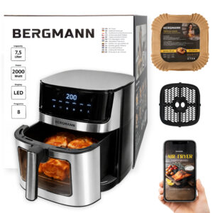 Frytkownica beztłuszczowa Air Fryer BERGMANN YO kosz 7,5L 2000W MTP007746