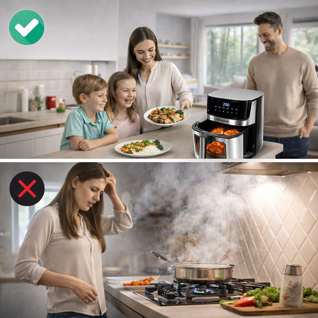 Frytkownica beztłuszczowa Air Fryer BERGMANN YO kosz 7,5L 2000W MTP007746