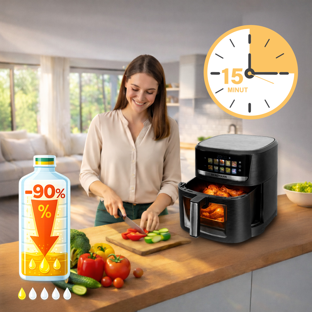 Frytkownica beztłuszczowa Air Fryer BERGMANN YO kosz 9,2L 2000W