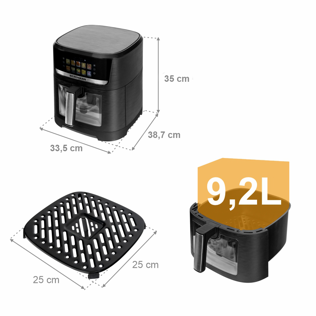 Frytkownica beztłuszczowa Air Fryer BERGMANN YO kosz 9,2L 2000W