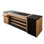 Zdjęcie produktu: Lada sklepowa sprzedażowa impulsowa z taśmą automatyczną Mega-M H- 92 cm L- 250 cm G- 64 cm dąb kraft