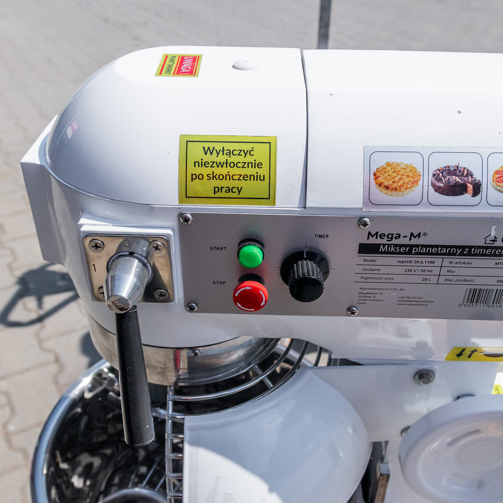 Mikser planetarny z timerem, mikser gastronomiczny planetarny Mega-M 20L