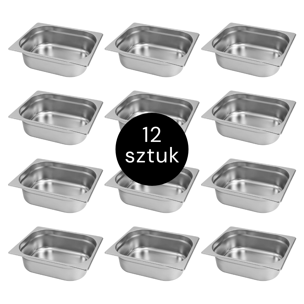 zestaw pojemników GN, pojemnik gastronomiczny stal nierdzewna, wyposażenie kuchni gastronomicznej, pojemniki do cateringu, pojemnik gastronomiczny nierdzewny