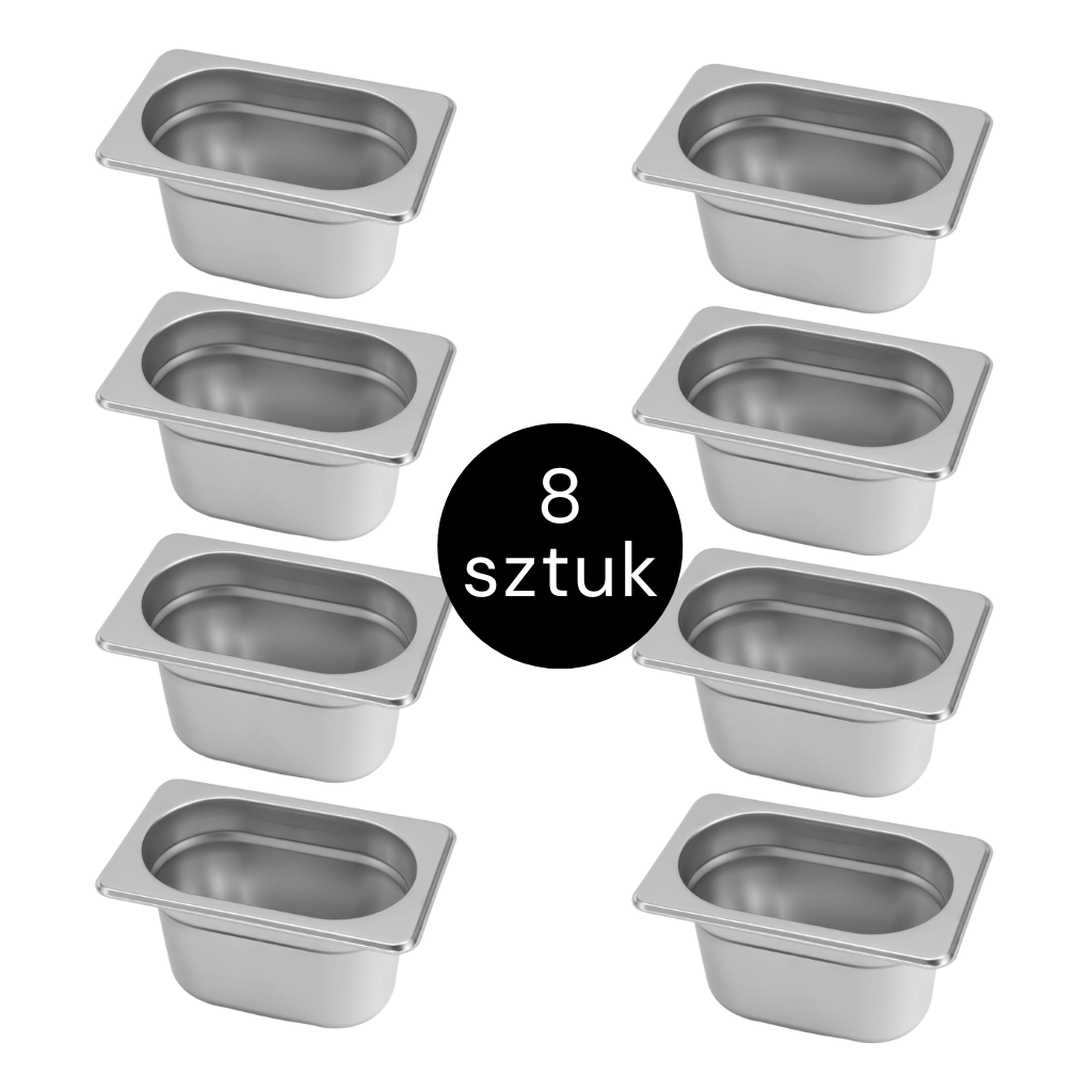 zestaw pojemników GN, pojemnik gastronomiczny stal nierdzewna, wyposażenie kuchni gastronomicznej, pojemniki do cateringu, pojemnik gastronomiczny nierdzewny