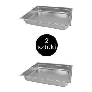 Zdjęcie produktu: Pojemnik GN 2/1 ze stali nierdzewnej Mega-M 65x53x10 cm zestaw 2 szt.