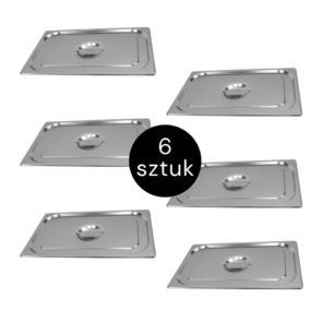Zdjęcie produktu: Pokrywka do GN 1/1 ze stali nierdzewnej Mega-M 53×32,5 cm zestaw 6 szt.
