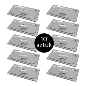Zdjęcie produktu: Pokrywka do GN 1/3 ze stali nierdzewnej Mega-M 32,5×17,6 cm zestaw 10 szt.