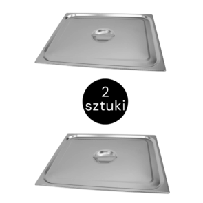 Zdjęcie produktu: Pokrywka do GN 2/1 ze stali nierdzewnej Mega-M 65×53 cm zestaw 2 szt.