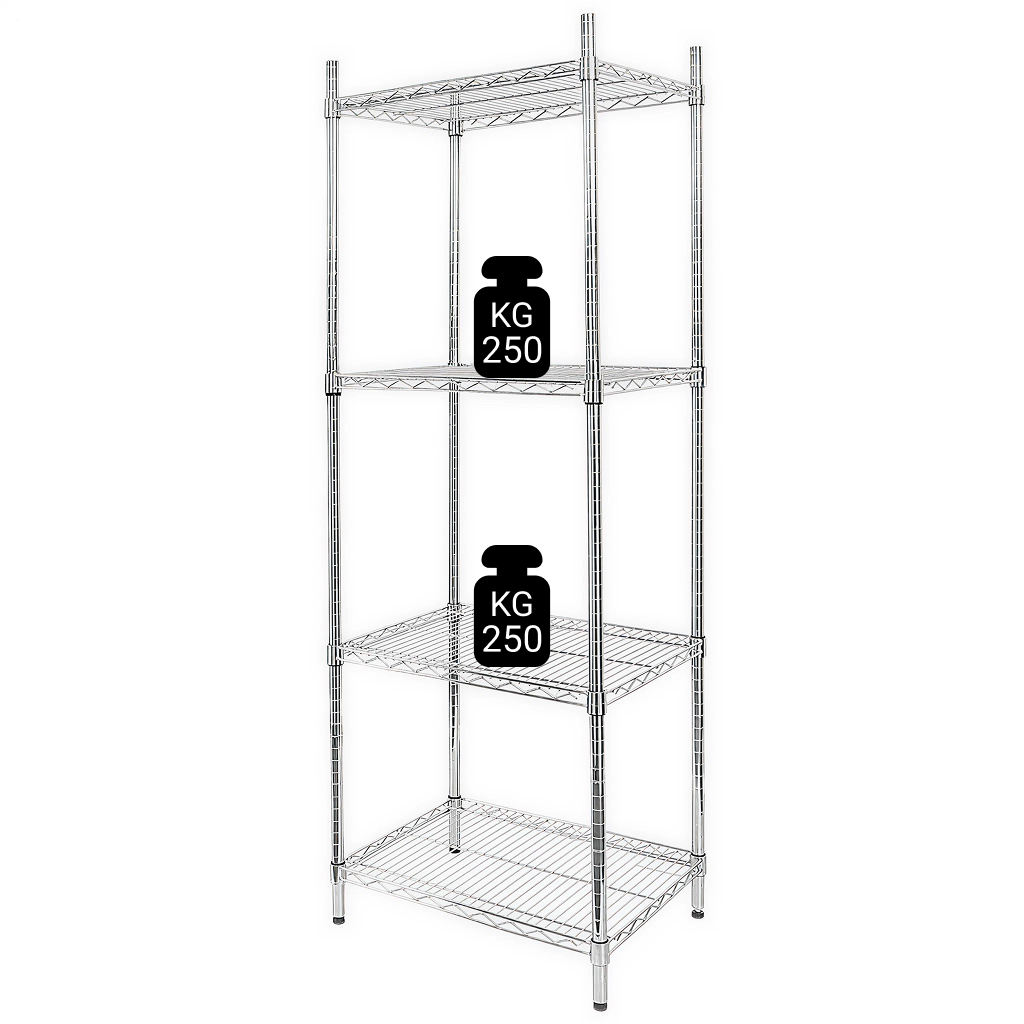 regał druciany chromowany, regał 4-półkowy, regał stalowy, regał , regał do gastronomii, regał chromowany