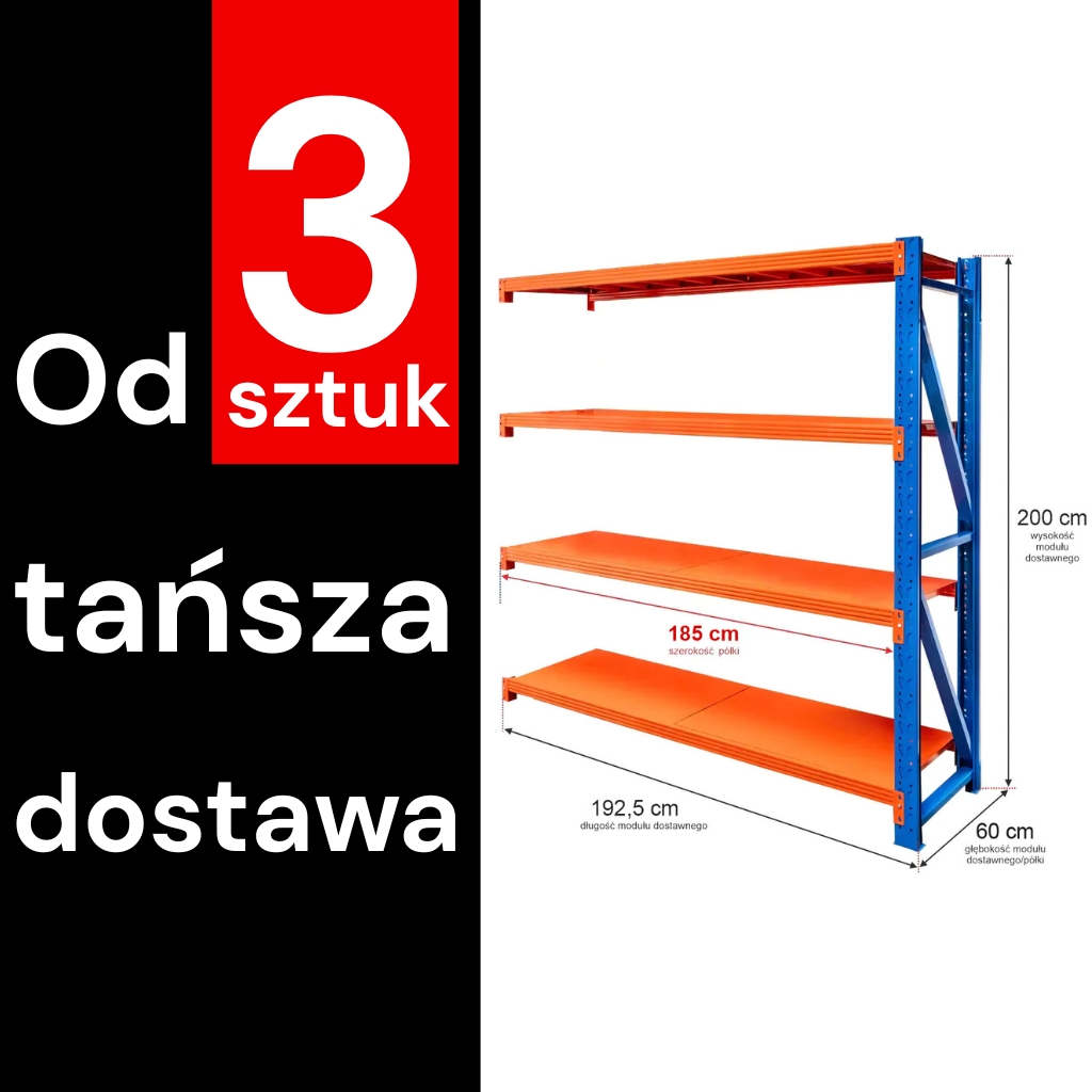 regał metalowy do garażu, piwnicy, regał magazynowy metalowy Fortis Light