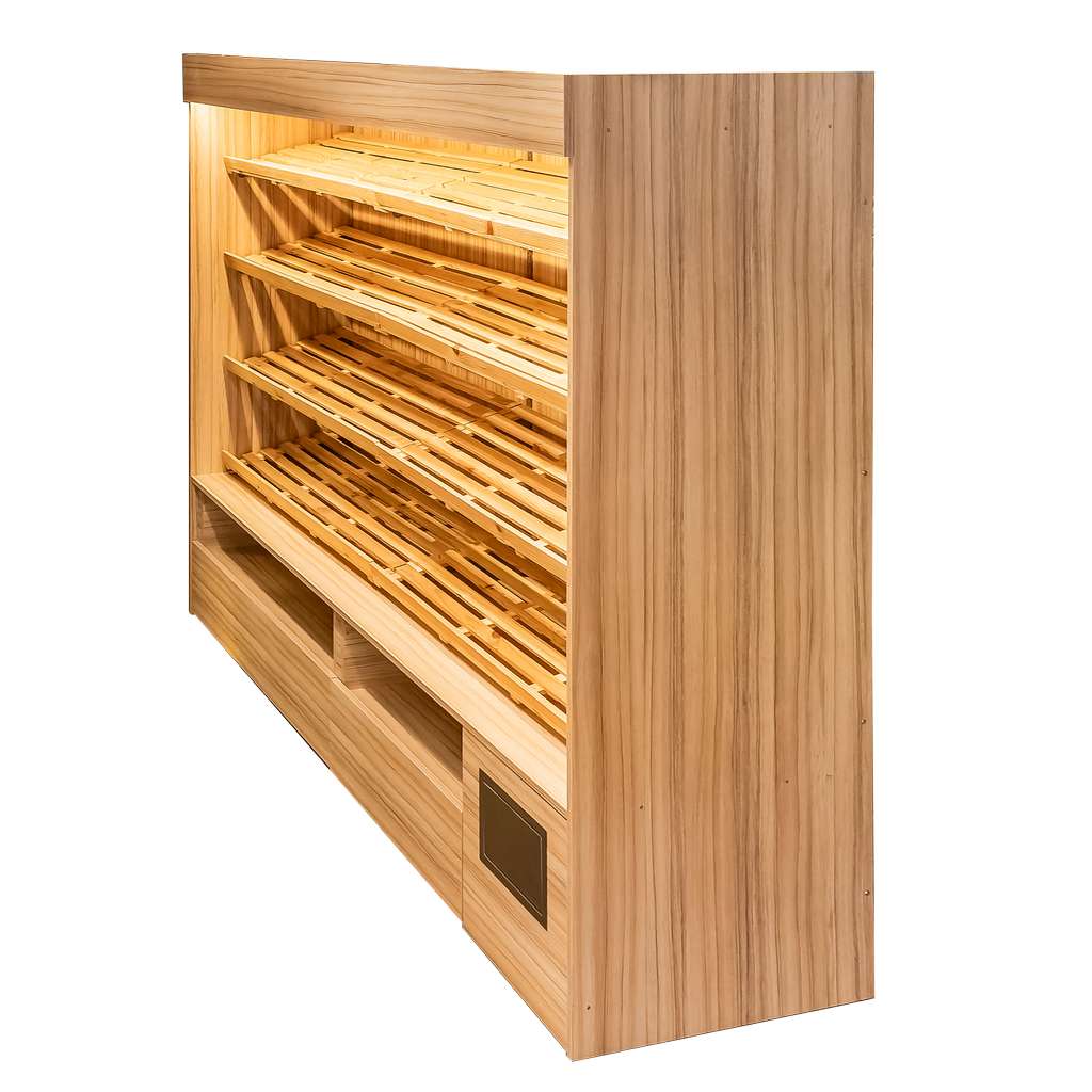 regał piekarniczy, regał na pieczywo, regał przeszklony, regał z oświetleniem LED, regał do piekarni, regał sklepowy na chleb, regał cukierniczy, regał do ekspozycji pieczywa, regał z szybą