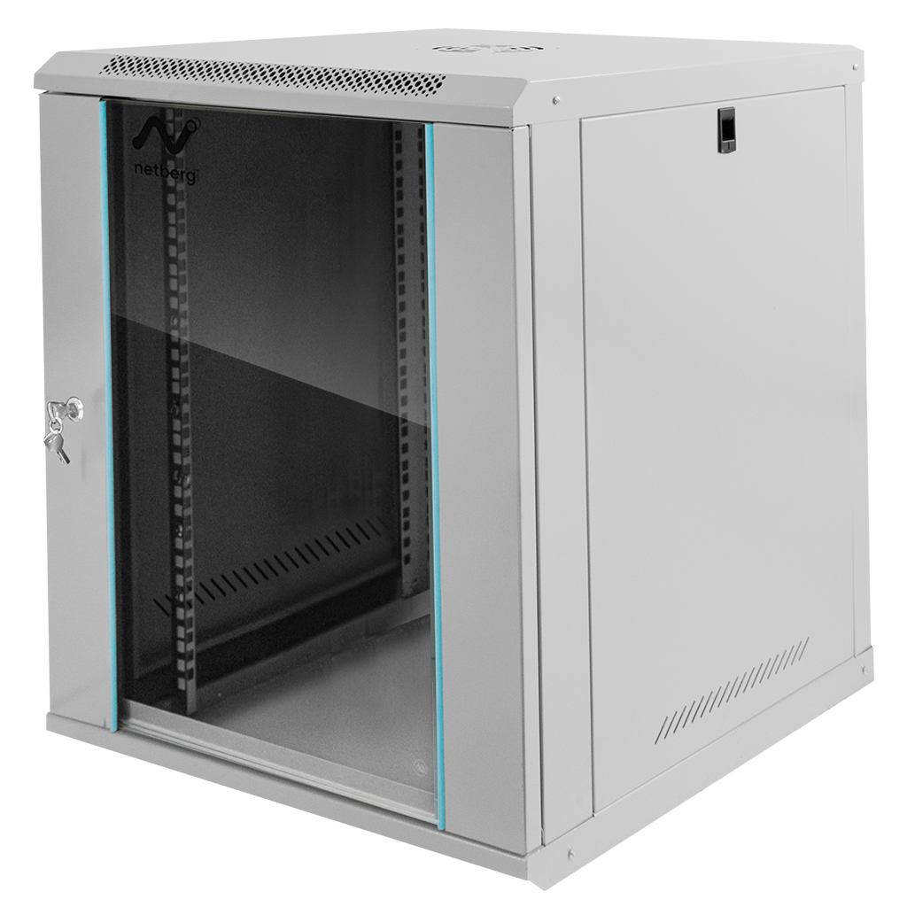 Szafa Rack 19 15U serwerowa na elektronikę NETBERG wisząca 60x40x45cm czarna z drzwiami perforowanymi