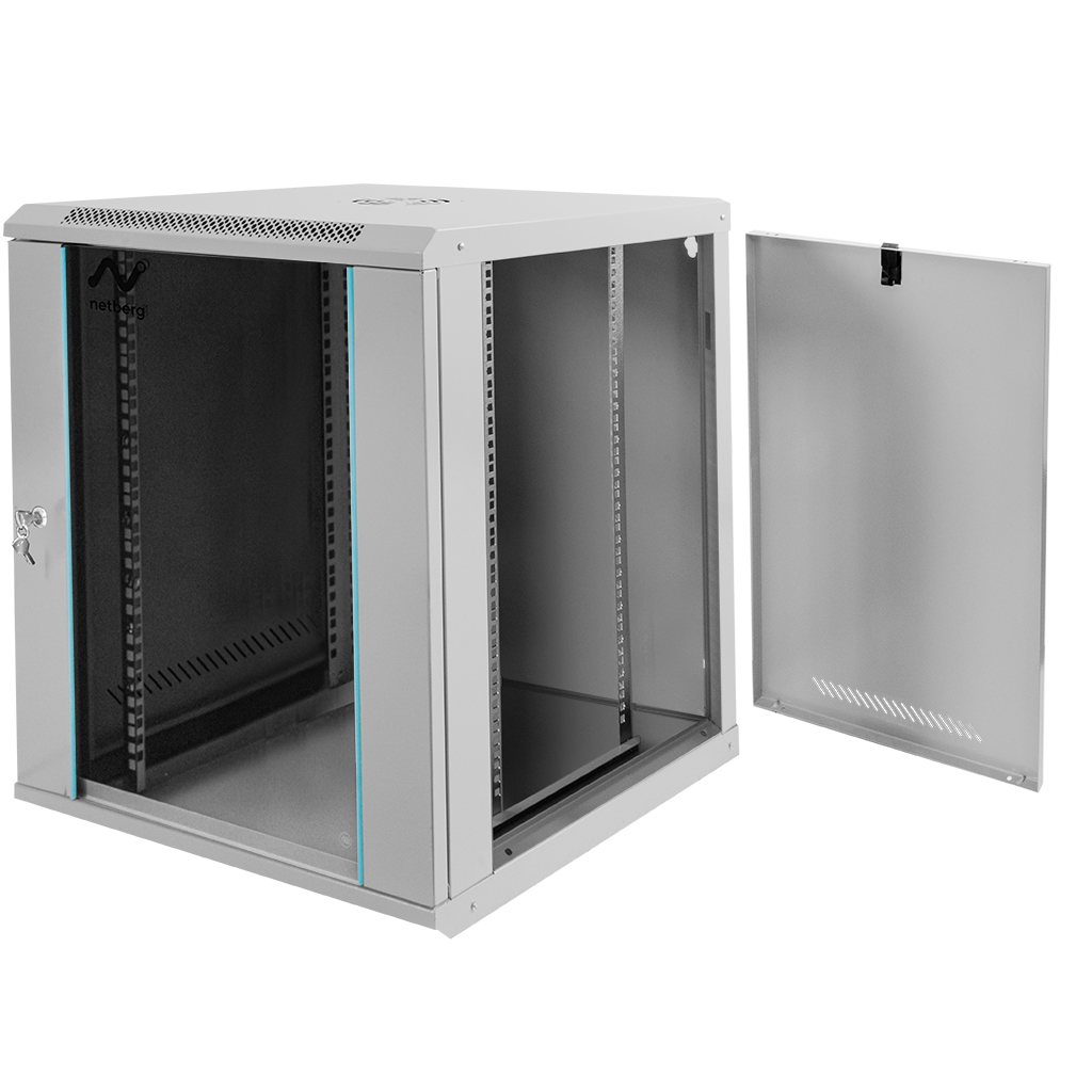 Szafa Rack 19 15U serwerowa na elektronikę NETBERG wisząca 60x40x45cm czarna z drzwiami perforowanymi