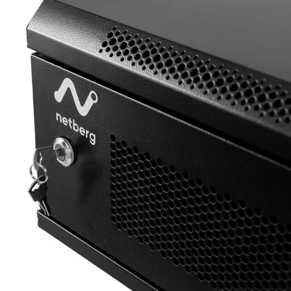 Szafa Rack 19 4U serwerowa na elektronikę NETBERG wisząca 60x35x24cm czarna z drzwiami perforowanymi