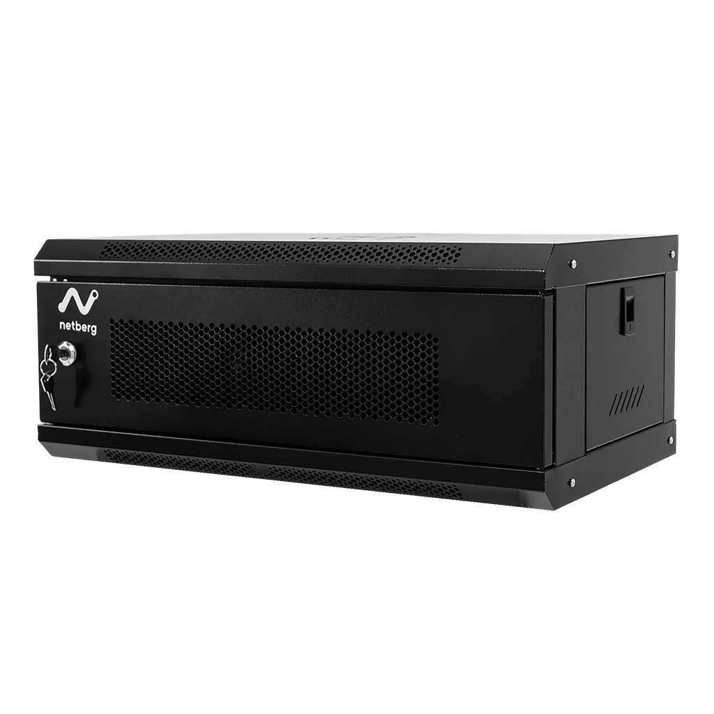 Szafa Rack 19 4U serwerowa na elektronikę NETBERG wisząca 60x35x24cm czarna z drzwiami perforowanymi