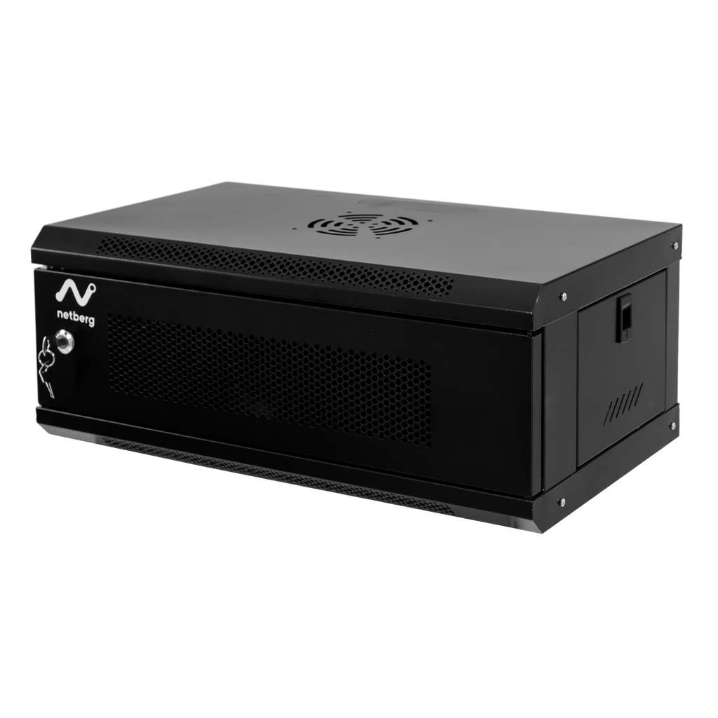 Szafa Rack 19 4U serwerowa na elektronikę NETBERG wisząca 60x35x24cm czarna z drzwiami perforowanymi
