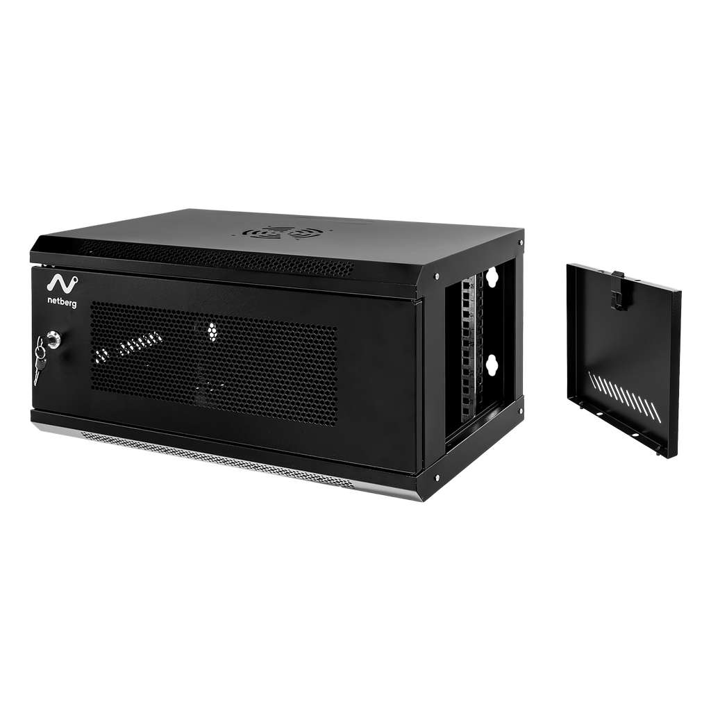 Szafa Rack 19 6U serwerowa na elektronikę NETBERG wisząca 60x40x30cm czarna z drzwiami perforowanymi