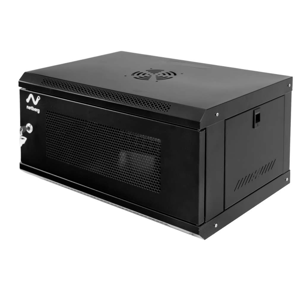 Szafa Rack 19 6U serwerowa na elektronikę NETBERG wisząca 60x40x30cm czarna z drzwiami perforowanymi