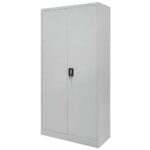 Zdjęcie produktu: Szafa biurowa metalowa na dokumenty FURVERO W-101 S/S pełne drzwi S-90 cm G-40 cm H-185 cm szara