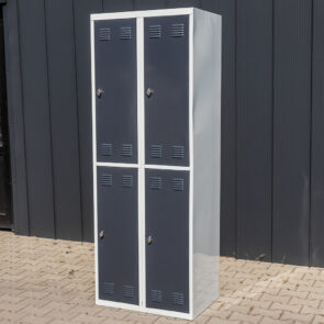 Zdjęcie produktu: Szafka skrytkowa BHP 4 skrytki 70x78x190 cm szara grafitowy front używana