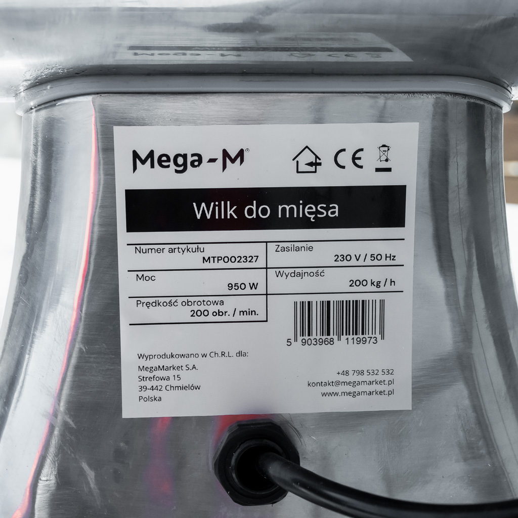 maszynka do mielenia mięsa Mega-M, wilk do mielenia mięsa