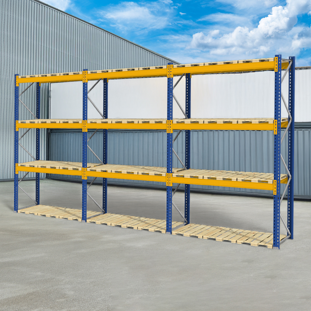 regał paletowy do magazynu jungheinrich trzy moduły 0+3