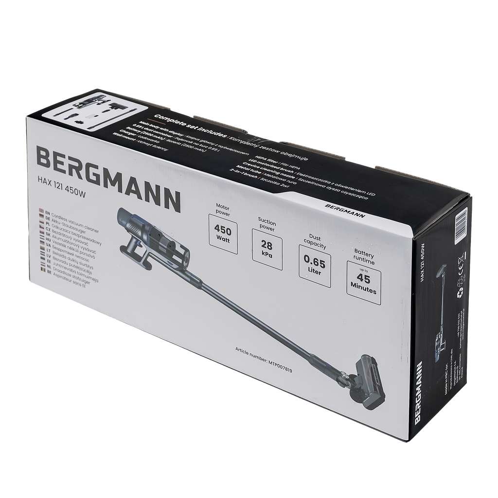 bezprzewodowy BERGMANN HAX 121 450 W, odkurzacz pionowy