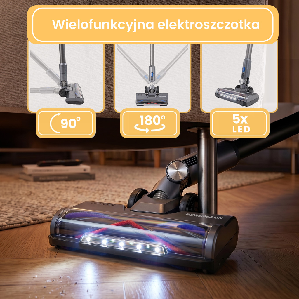 bezprzewodowy BERGMANN HAX 125 450 W, odkurzacz pionowy