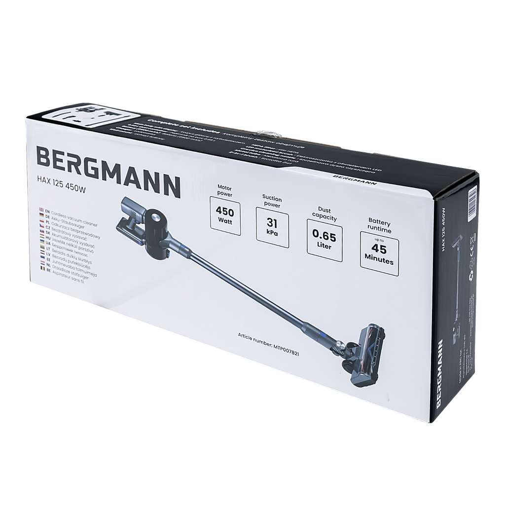 bezprzewodowy BERGMANN HAX 125 450 W, odkurzacz pionowy