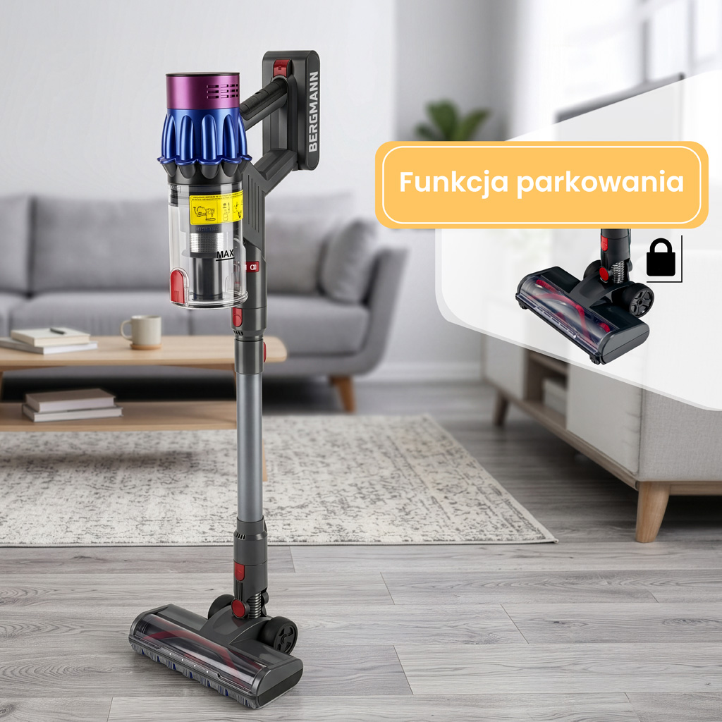 odkurzacz bezprzewodowy BERGMANN PUX 728 650 W, odkurzacz pionowy