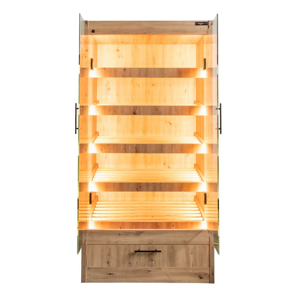 regał piekarniczy, regał na pieczywo, regał przeszklony, regał z oświetleniem LED, regał do piekarni, regał sklepowy na chleb, regał cukierniczy, regał do ekspozycji pieczywa, regał z szybą