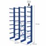 Regał wspornikowy jednostronny STOW H-750 cm nośność na ramię 400 kg 4 moduły