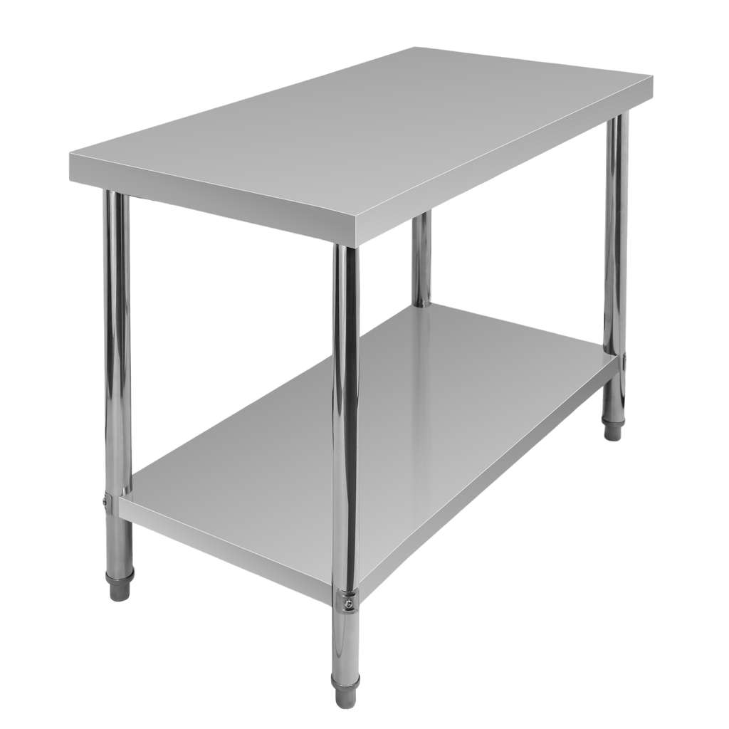 Stół gastronomiczny ze stali nierdzewnej centralny z półką Mega-M X STANDARD 100x60x85 cm