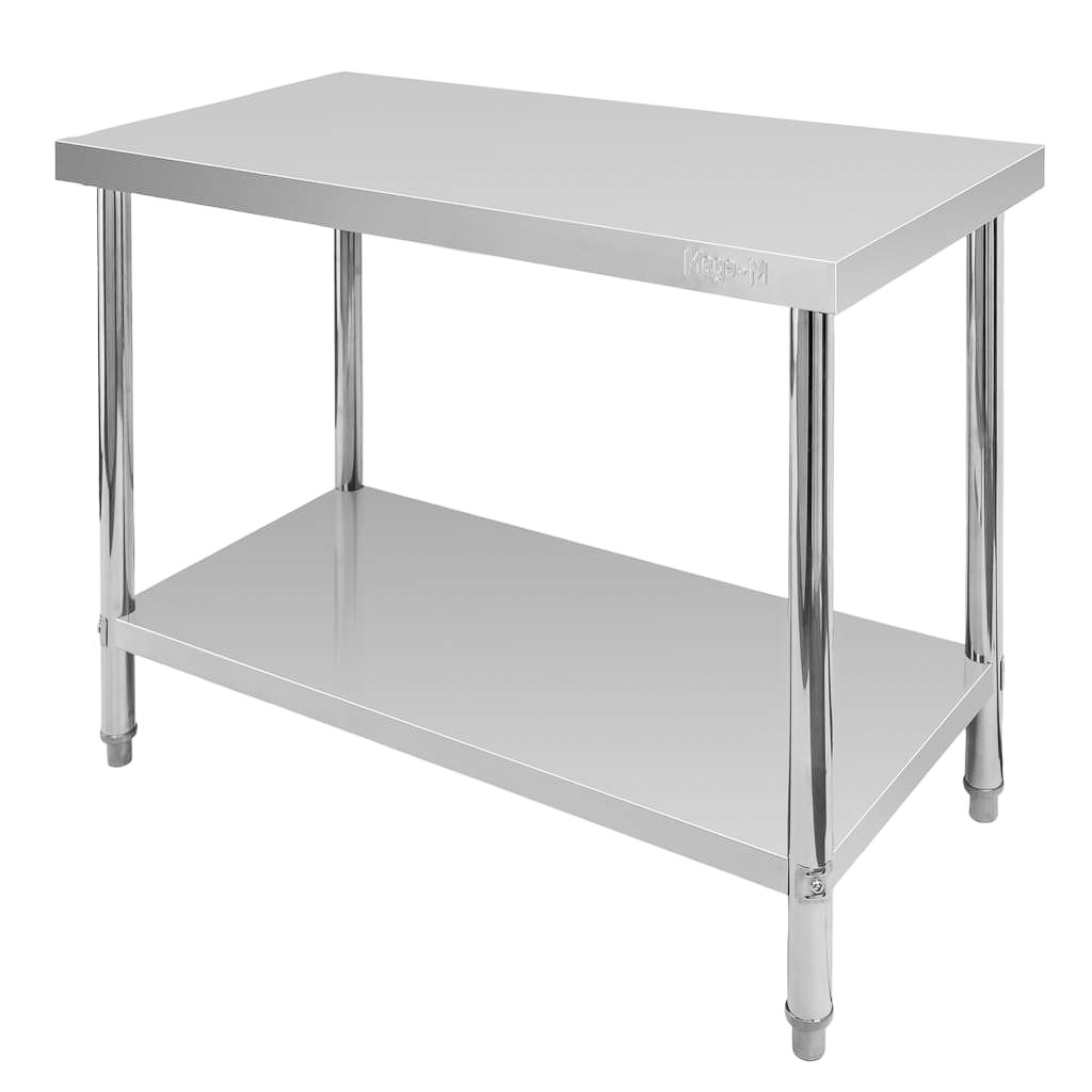 Stół gastronomiczny ze stali nierdzewnej centralny z półką Mega-M X STANDARD 100x60x85 cm
