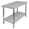 Stół gastronomiczny ze stali nierdzewnej centralny z półką Mega-M X STANDARD 120x60x85 cm